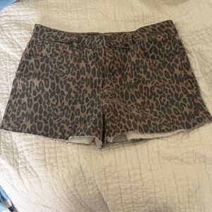 Leopard Print Jean Shorts for Women